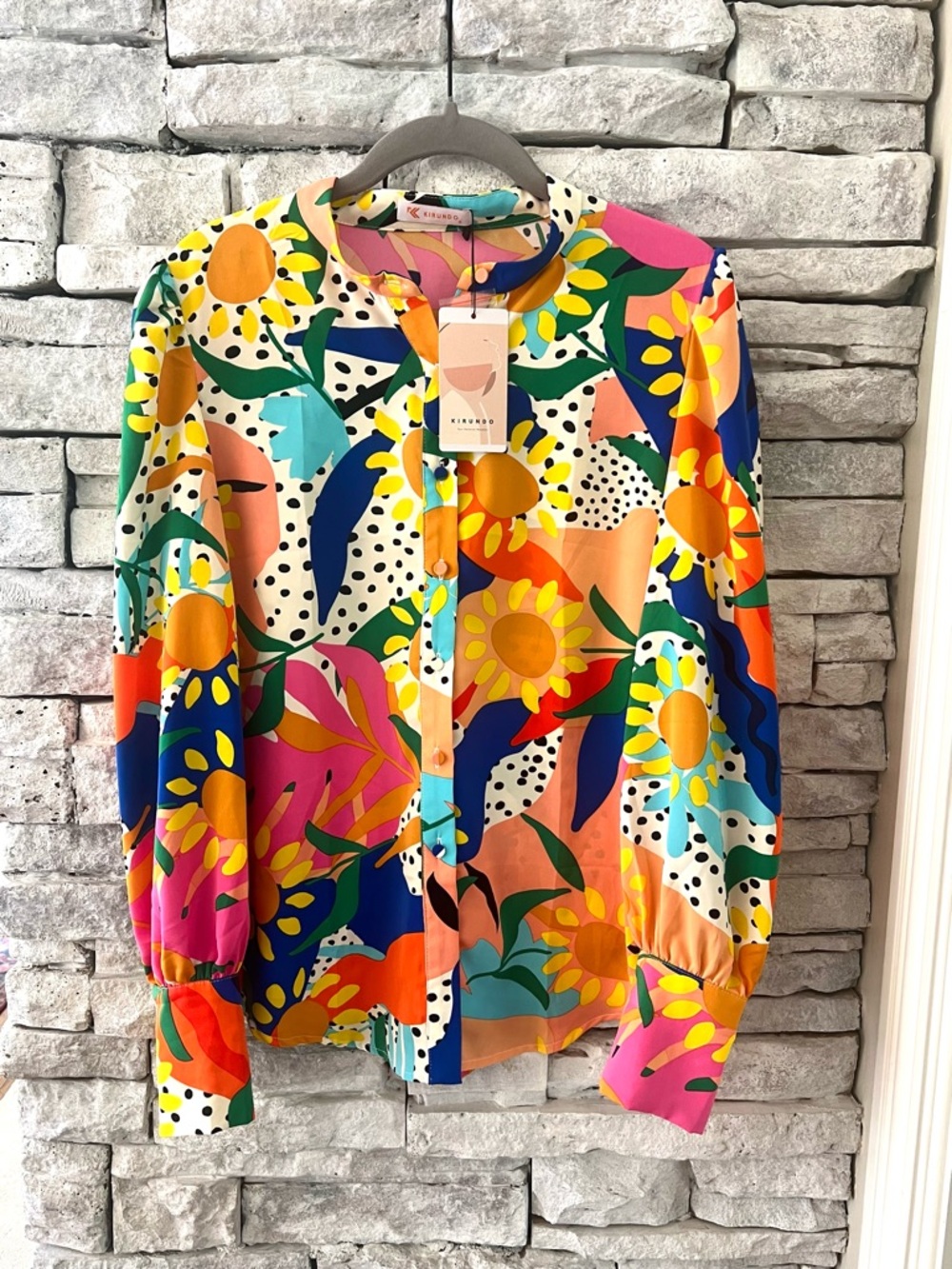 Kirundo Multicolor Floral Abstract Button-Up Top